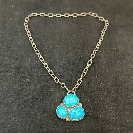 Kingman Turquoise 20” Necklace by Bison, Navajo