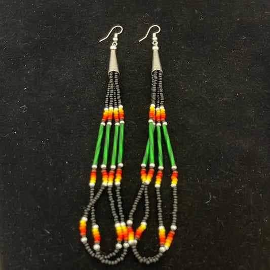 Seed and Bar Beads on Hook Earrings