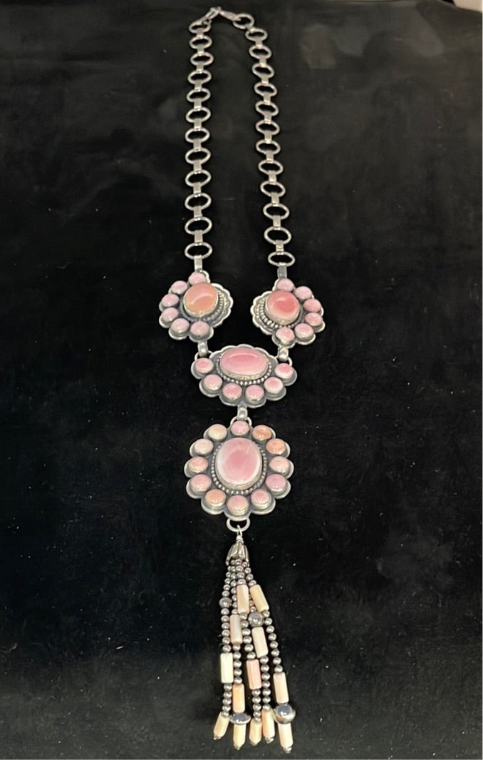 Cotton Candy (Pink Conch Shell) Lariat Necklace