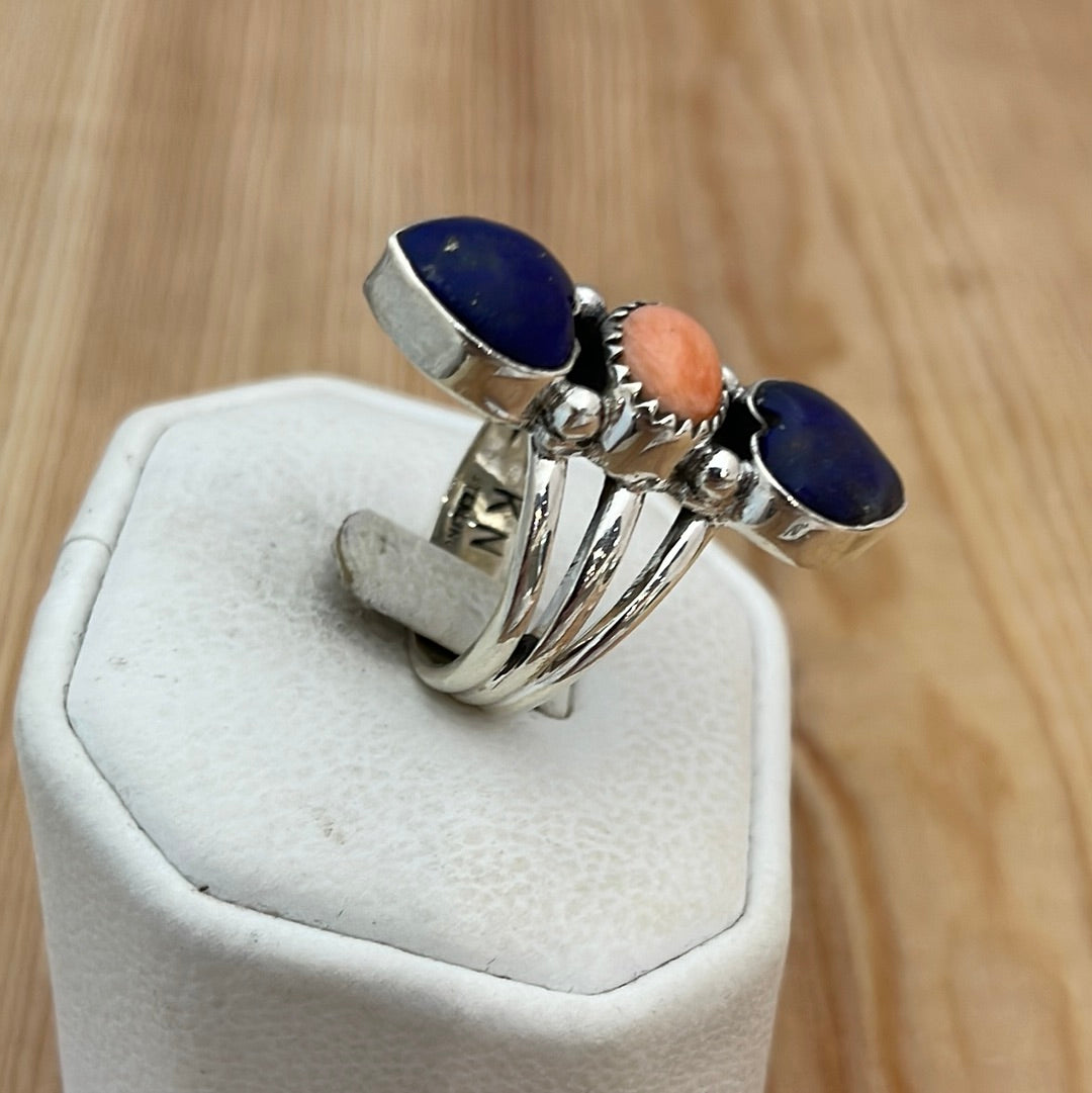 7.5 - Heart Lapis & Oval Spiny Oyster Ring