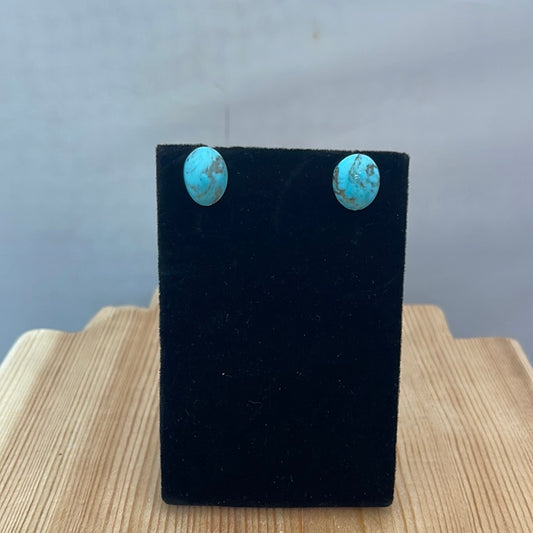 Tumbled Chunk Turquoise Post Earrings