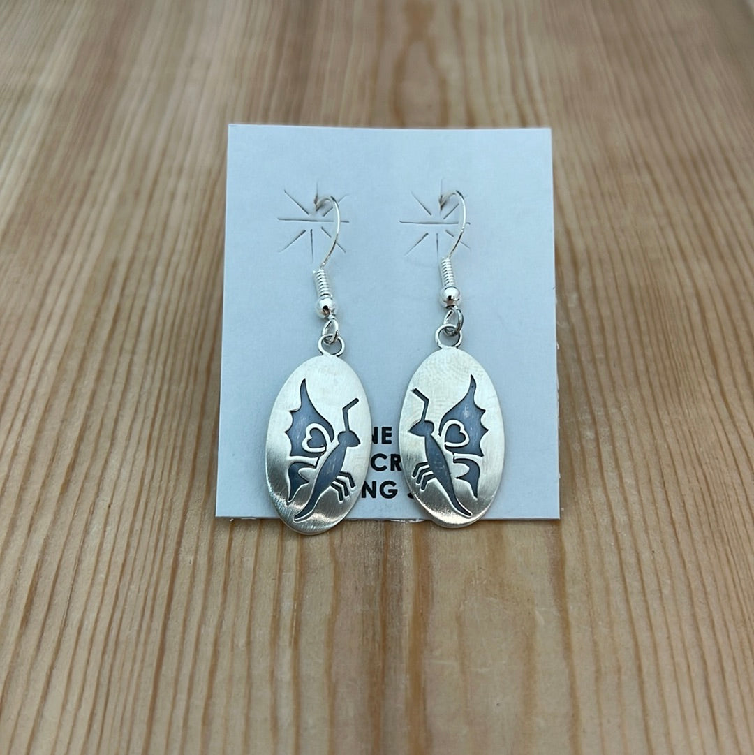 Silver Ovals on Hook Earrings