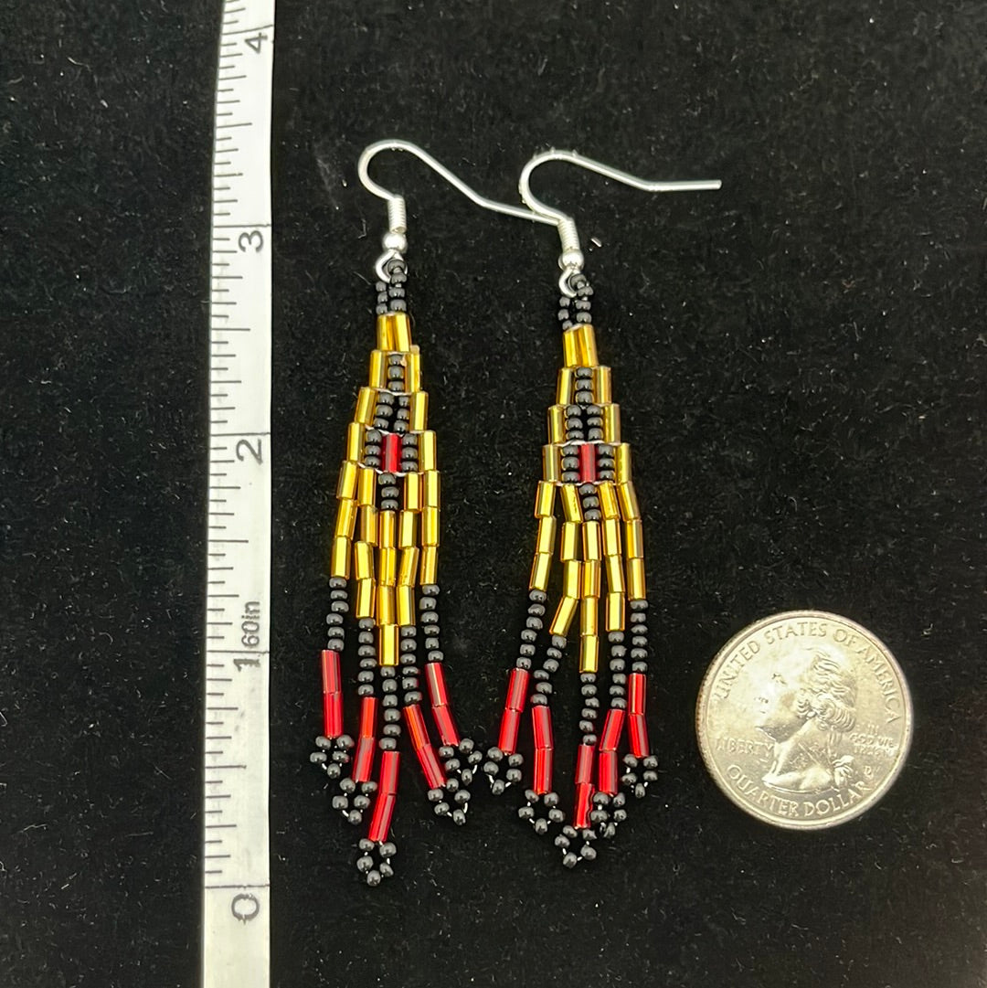 Seed Bead with Bar Bead on Hook Earrings