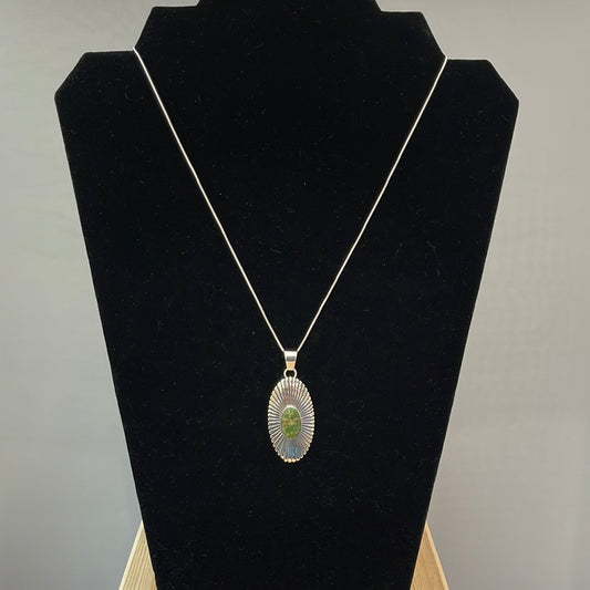 Sonoran Gold Turquoise Pendant with 18 Inch Box Chain