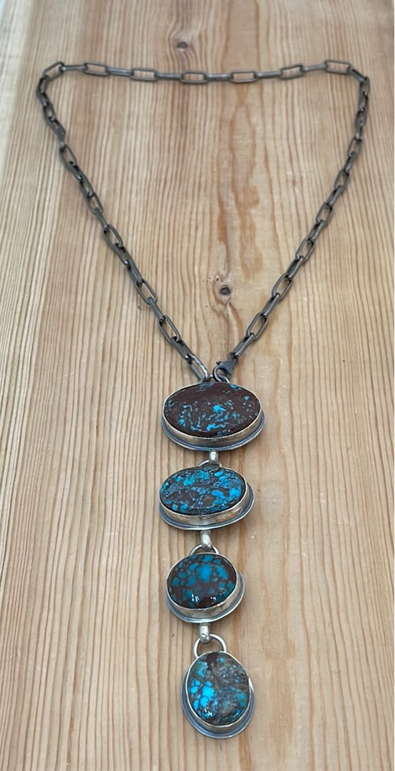 Egyptian Turquoise Lariat Necklace