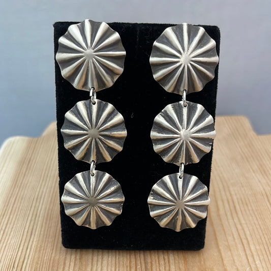 Silver Concho Post Earrings