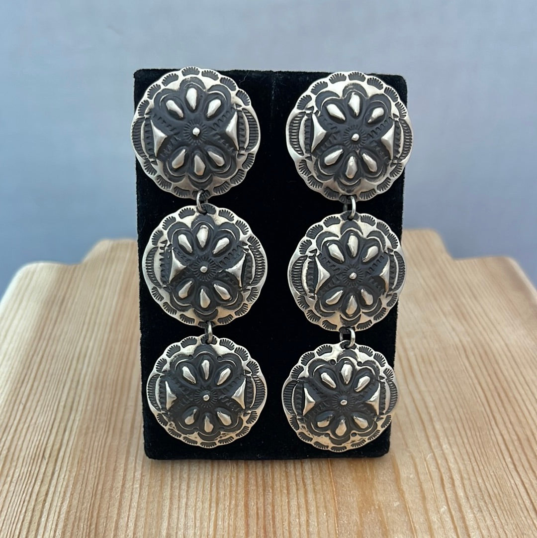Triple Concho Post Earrings