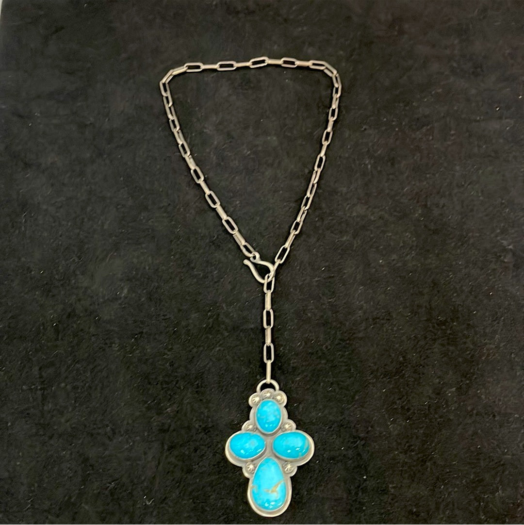 Kingman Turquoise Lariat Style 20" Necklace