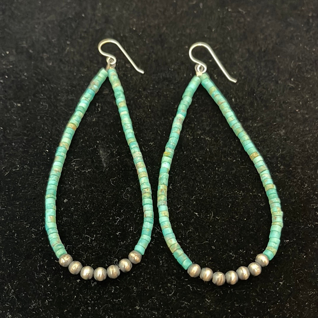 Heishi Beads with Navajo Pearls on Hook Earrings