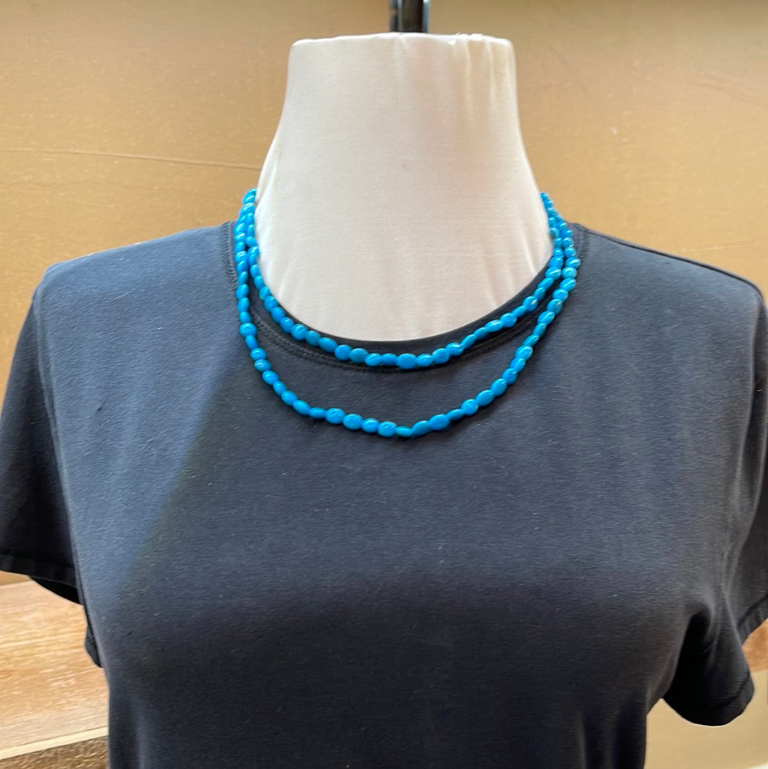 Natural Turquoise Bead 40" Necklace