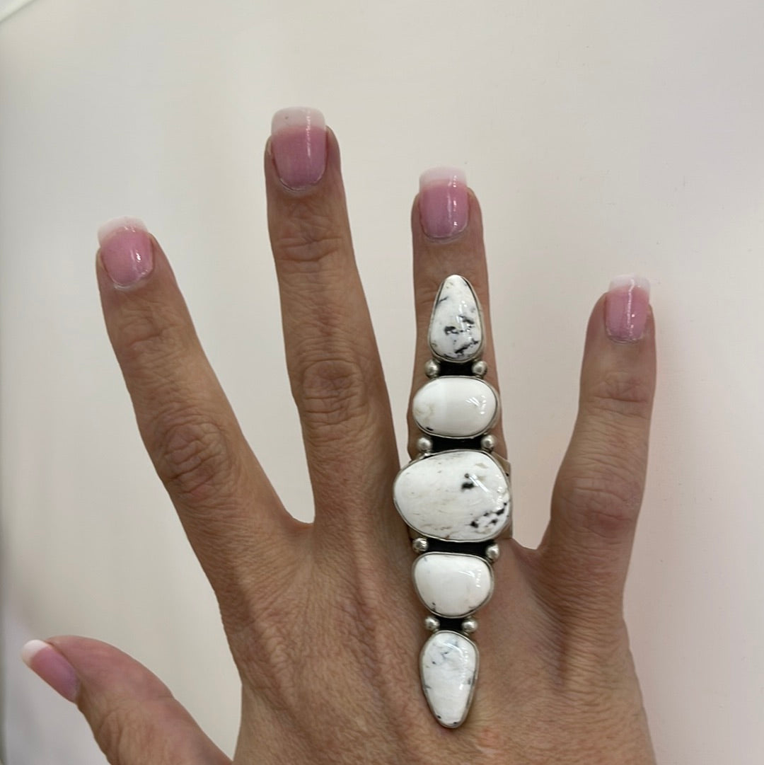 6.5 - White Buffalo 5 Stone Ring