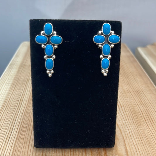 Sleeping Beauty Cross Post Earrings