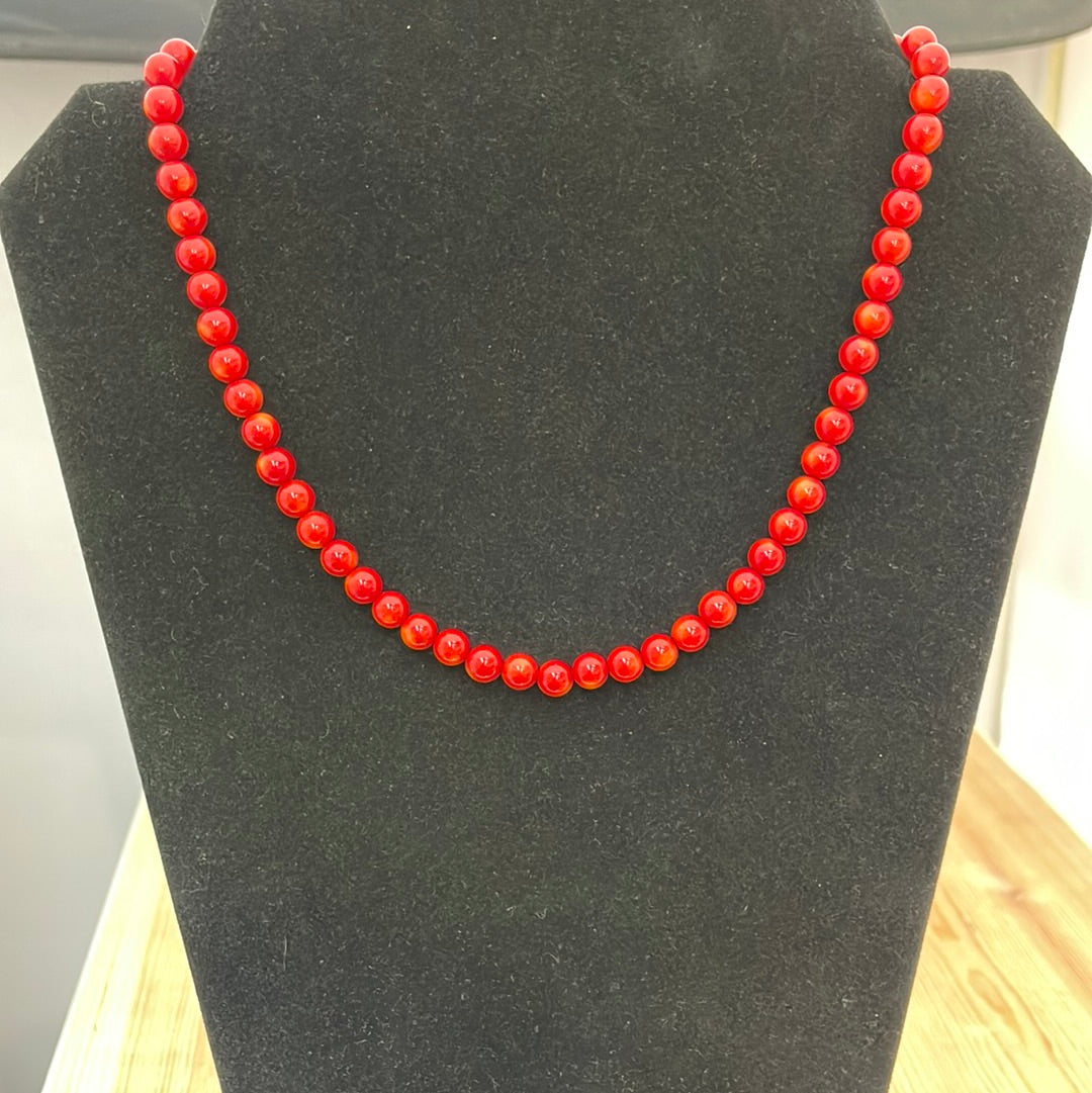7mm Coral 18" Necklace