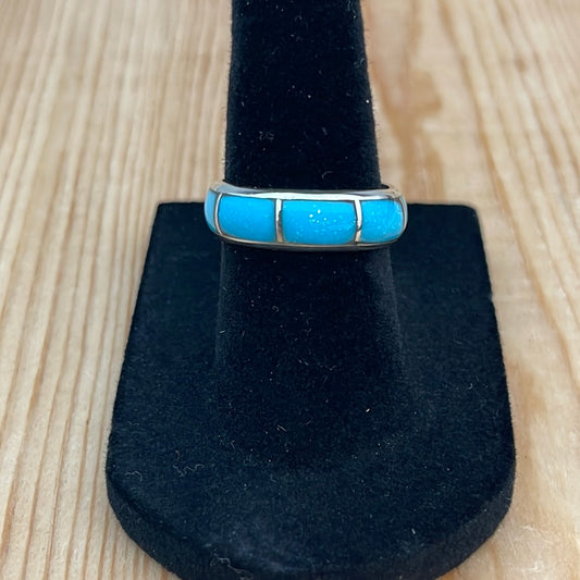 Sleeping Beauty Turquoise Inlay Band Ring