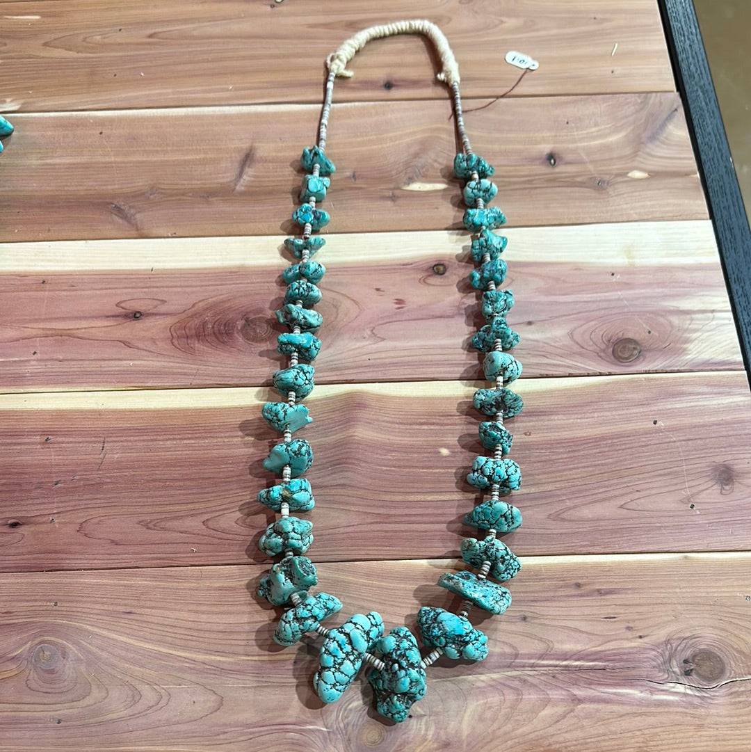 Fox Turquoise Nugget Strung Necklace