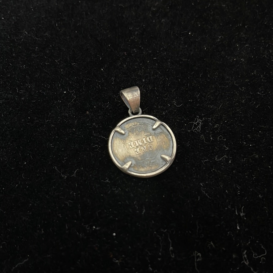 1912 Dime with Silver Pendant