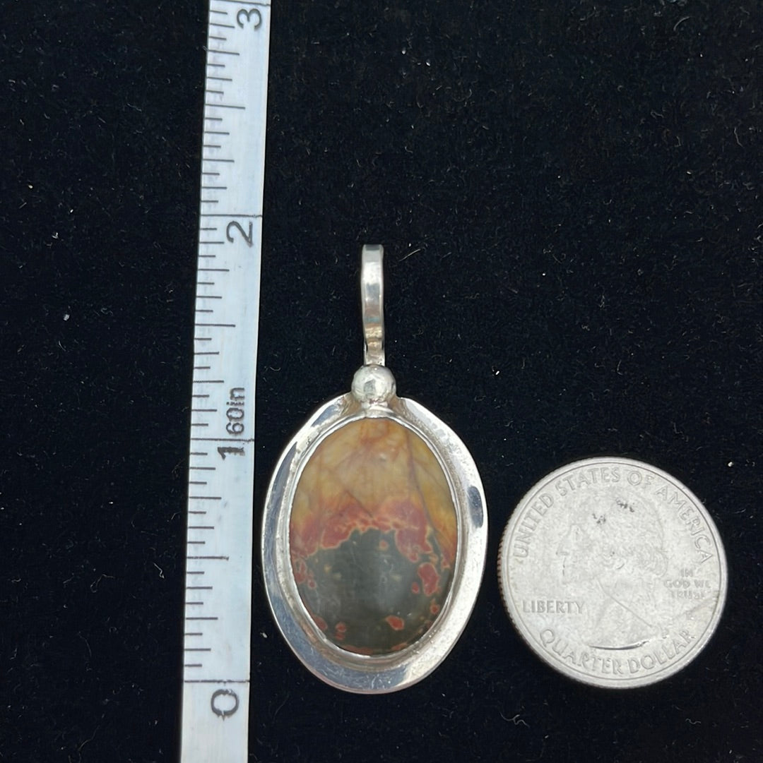 Vintage Plum Agate Shepherd Hook Pendant