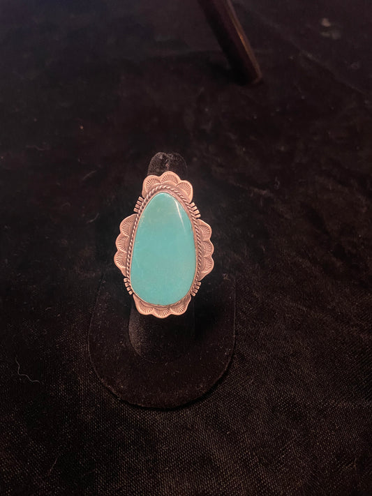6.5 Kingman Turquoise Ring by John Nelson