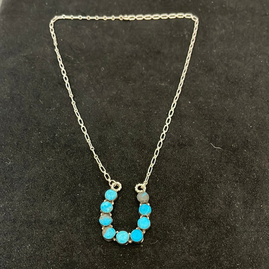 Turquoise Horseshoe 18” Necklace