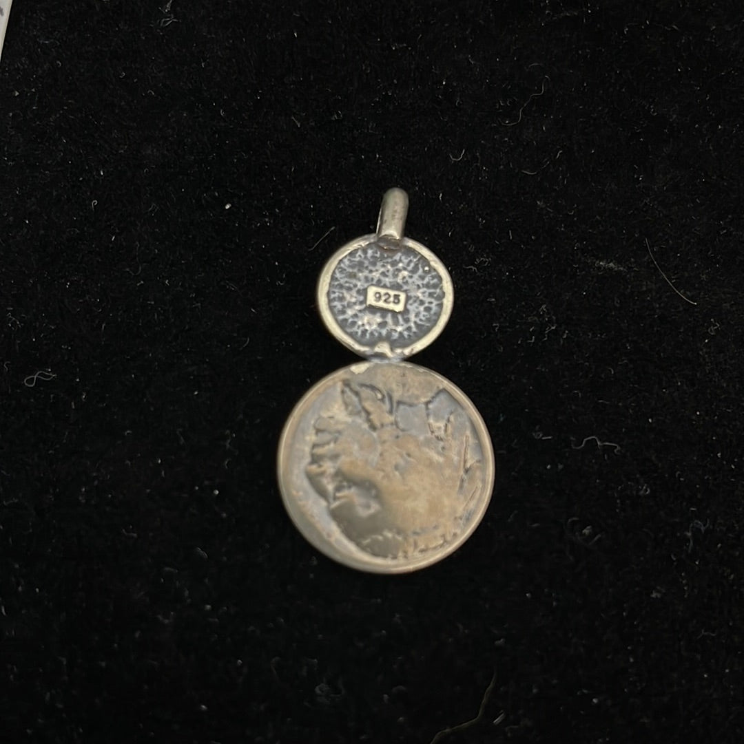 Buffalo Nickel (Indian Head Nickel) with Lapis Pendant