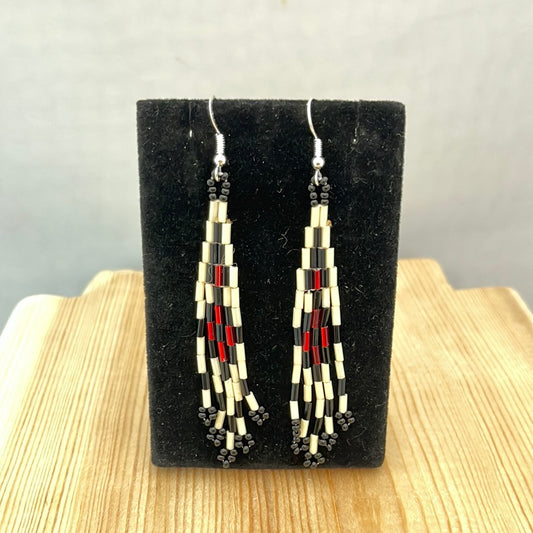 Seed Bead with Bar Bead on Hook Earrings