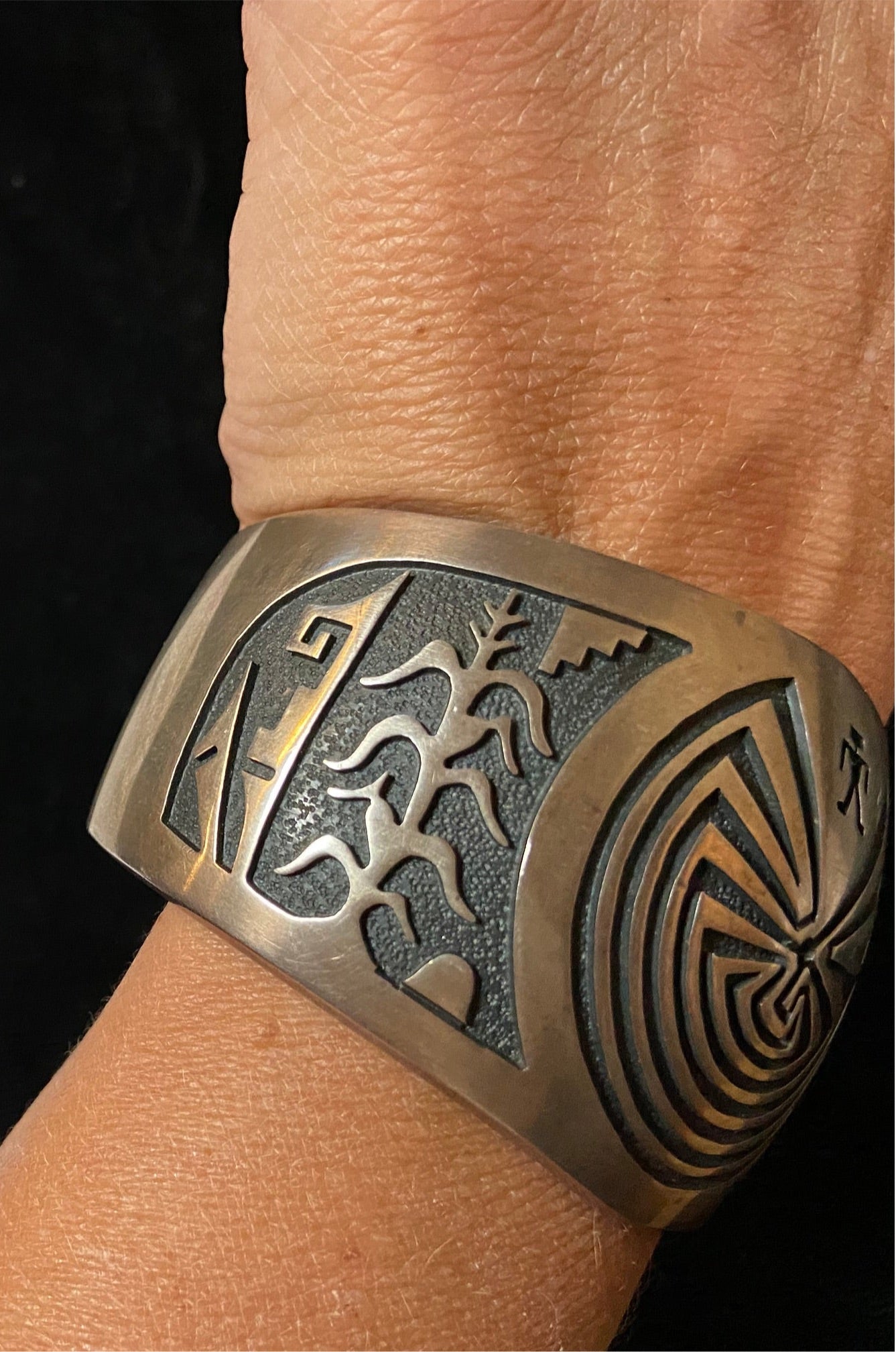 Vintage Hopi Bracelet Man in the Maze by Hyson Craig