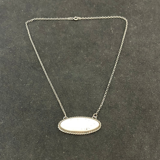 White Buffalo Oval 17” Necklace by Clifton Davis