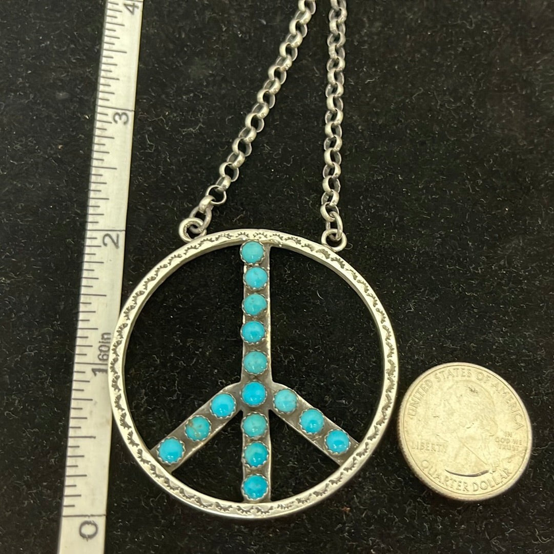 Peace Sign 18 inch Necklace Reversible