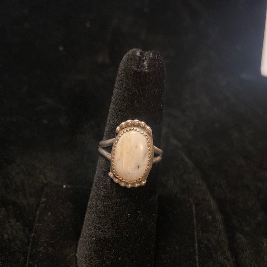 Dainty White Buffalo Ring 6.0