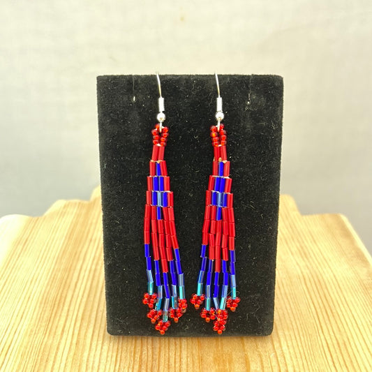 Seed Bead with Bar Bead on Hook Earrings