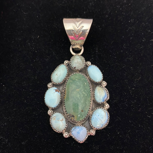 Golden Hills and Emerald Valley Turquoise Pendant