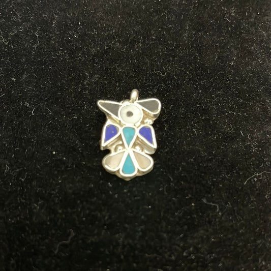 Lapis, Mother of Pearl, Black Jet, and Sleeping Beauty Turquoise Inlay Pendant