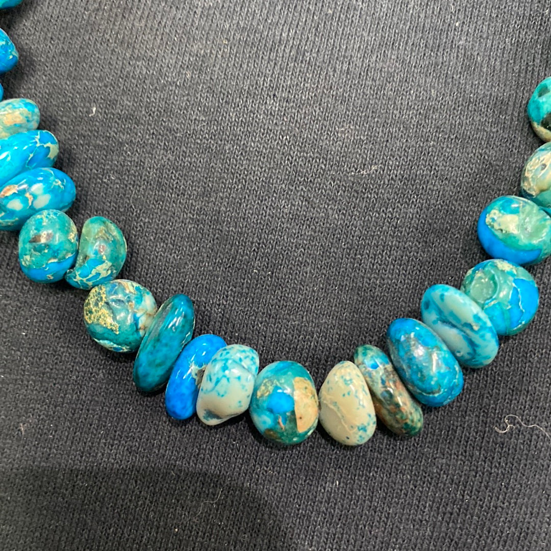 Native American made Blue Magnesite necklace 29”