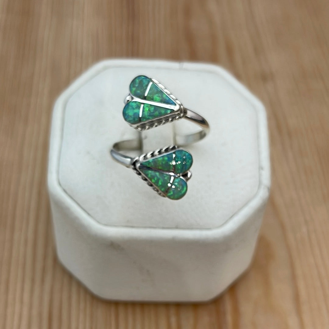 Green Opal Adjustable Ring