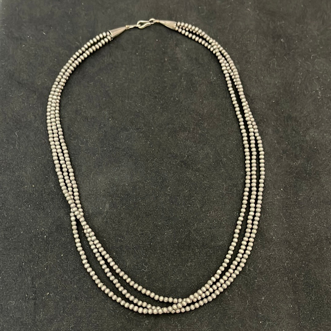 20” 3mm 3 Strand Navajo Pearl Necklace