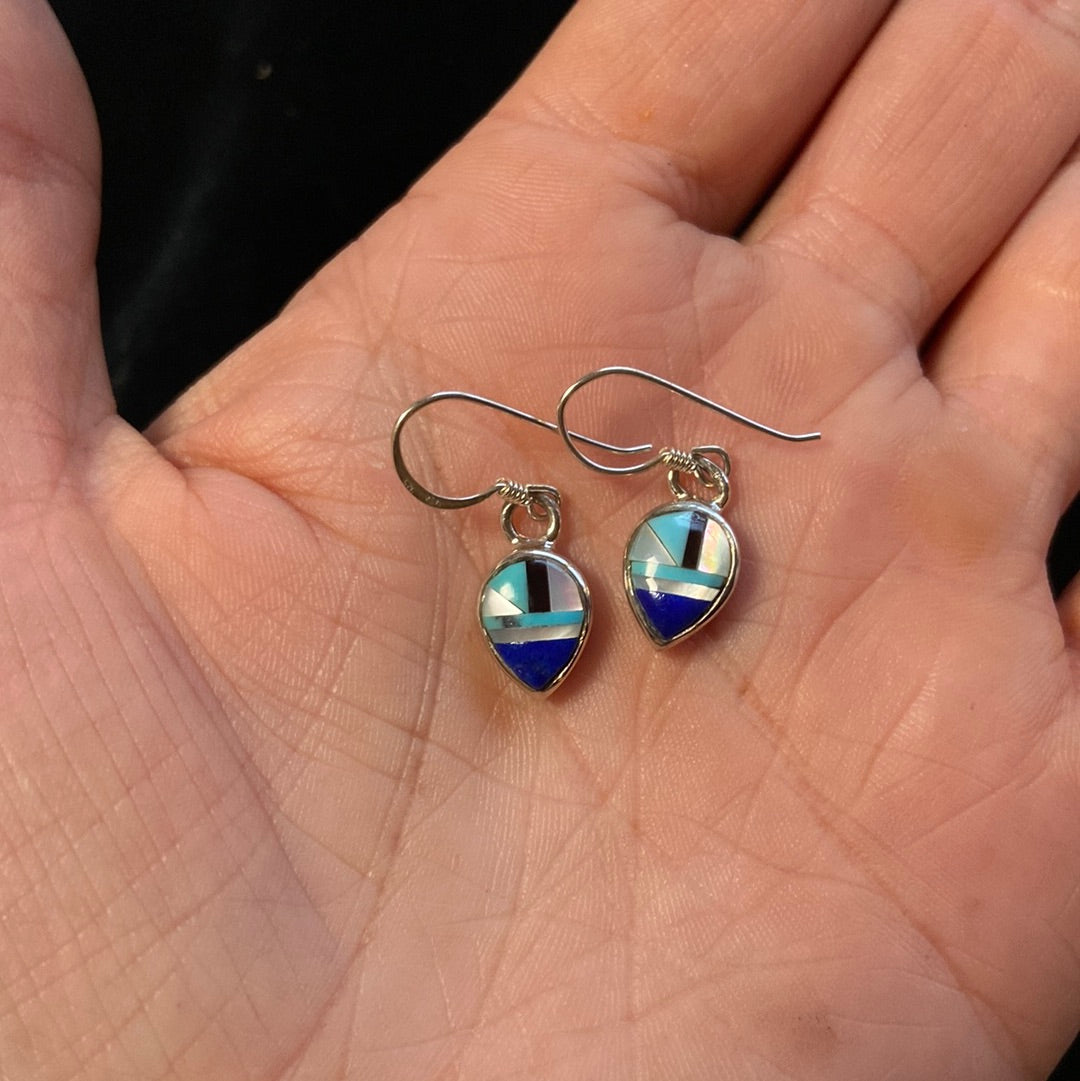 Zuni Inlaid Teardrop Earrings