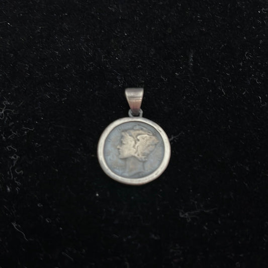 1941 Mercury Dime with Silver Pendant