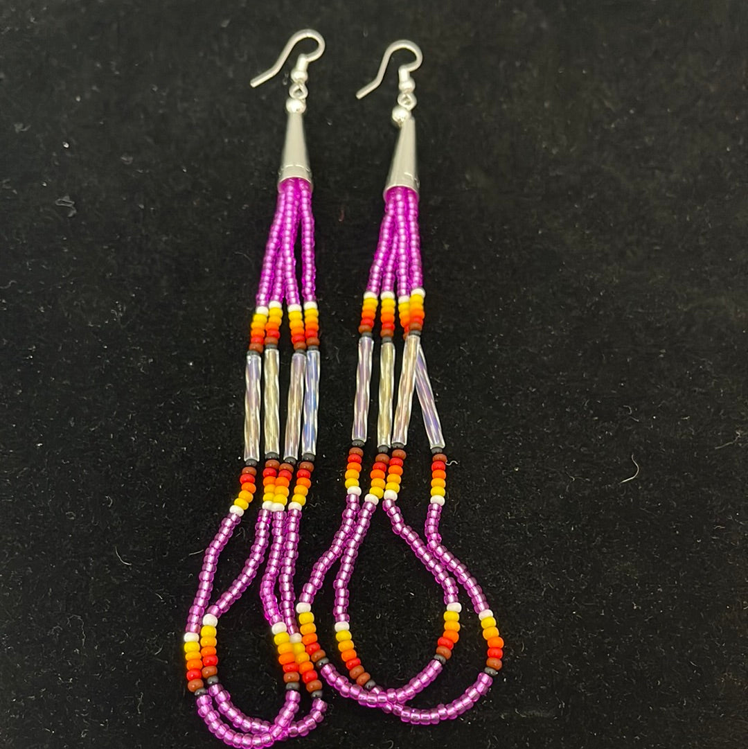 Seed and Bar Beads on Hook Earrings