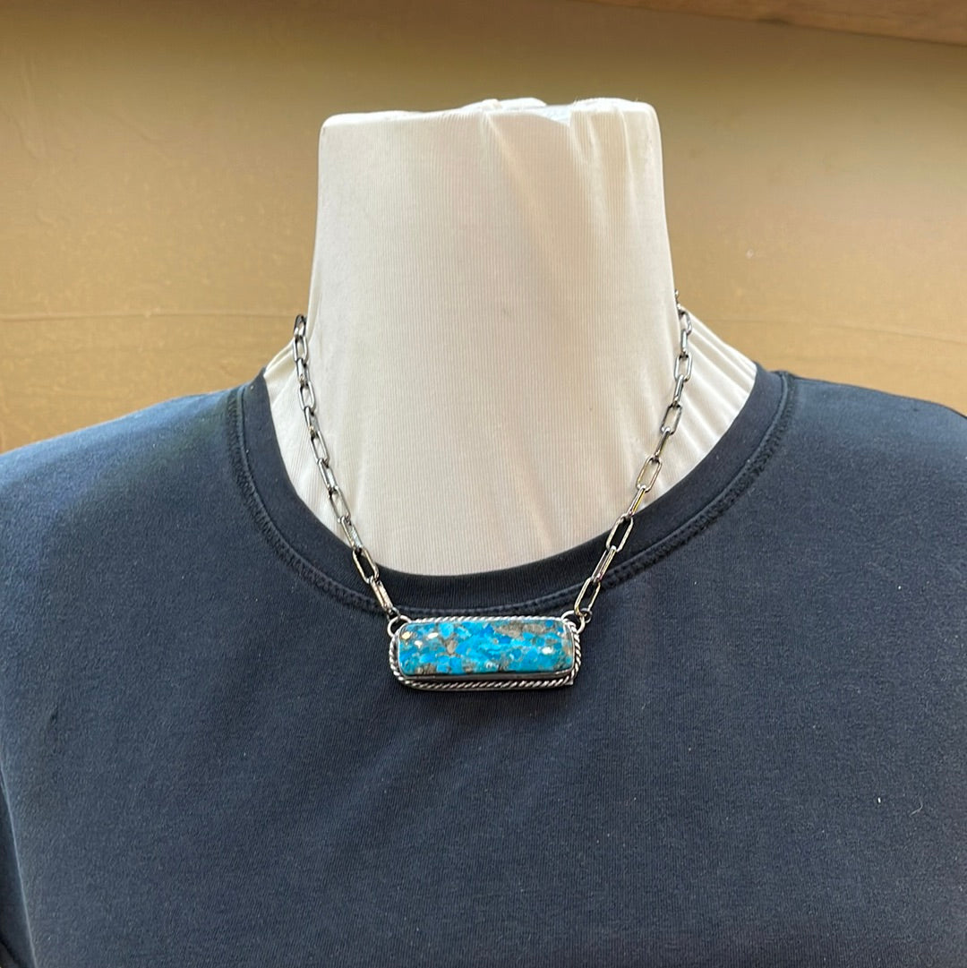 Persian Turquoise Bar 16" Necklace