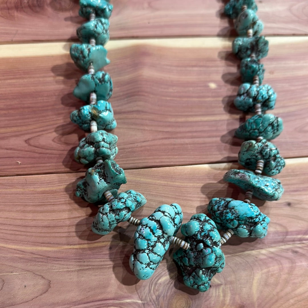 Fox Turquoise Nugget Strung Necklace