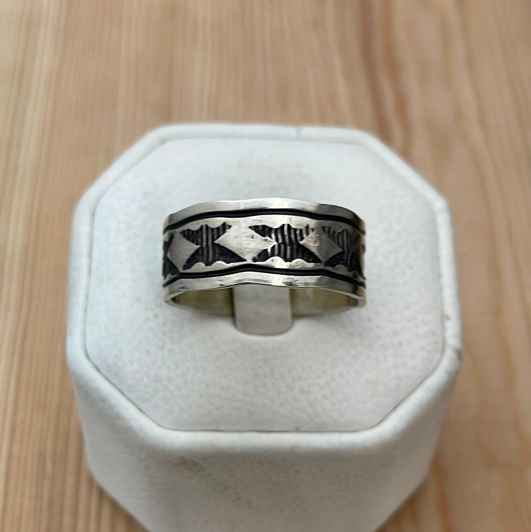 Size 12 - "X” Stamped Band Ring