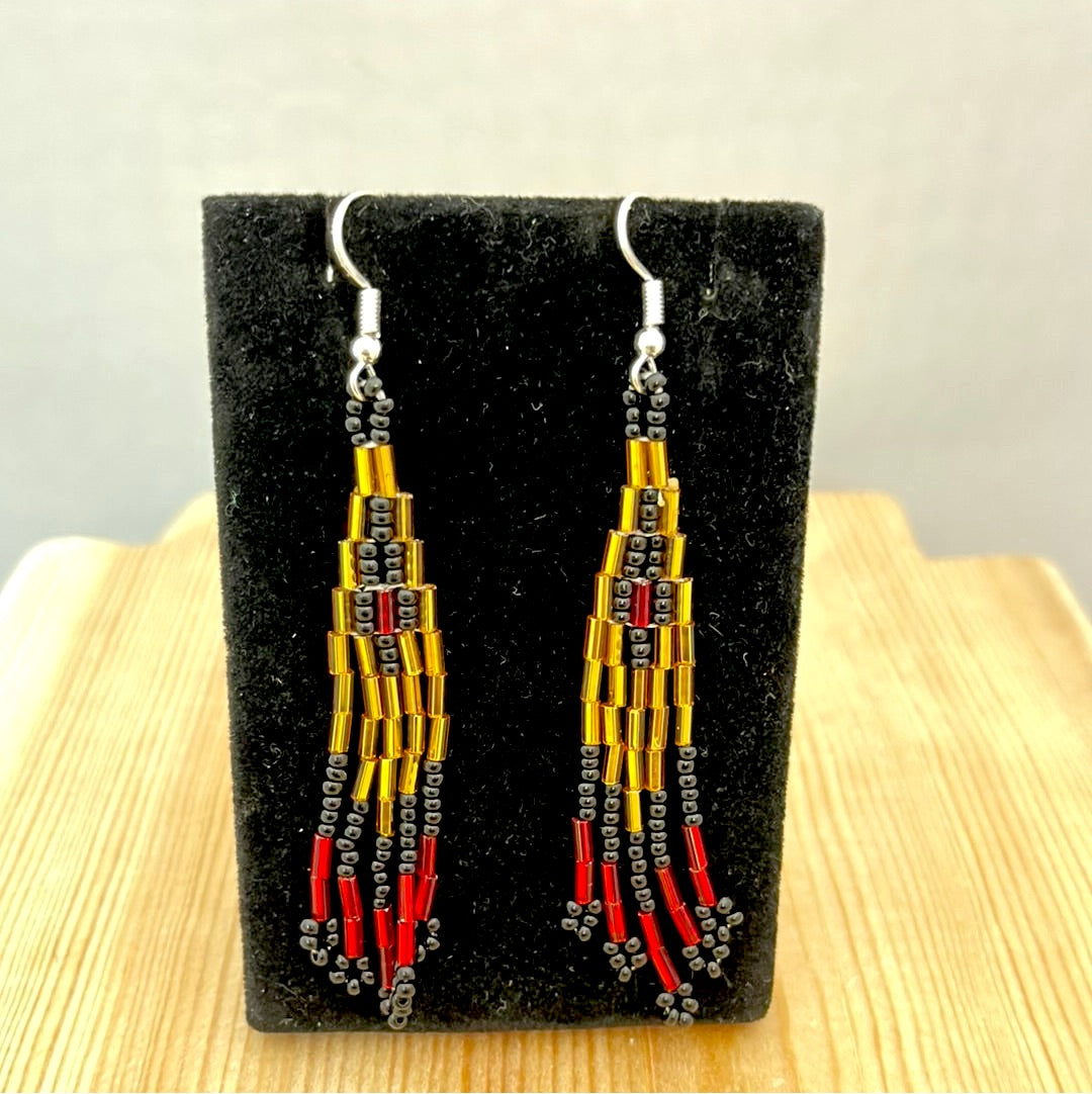 Seed Bead with Bar Bead on Hook Earrings