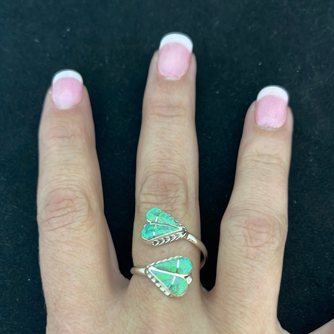 Green Opal Adjustable Ring