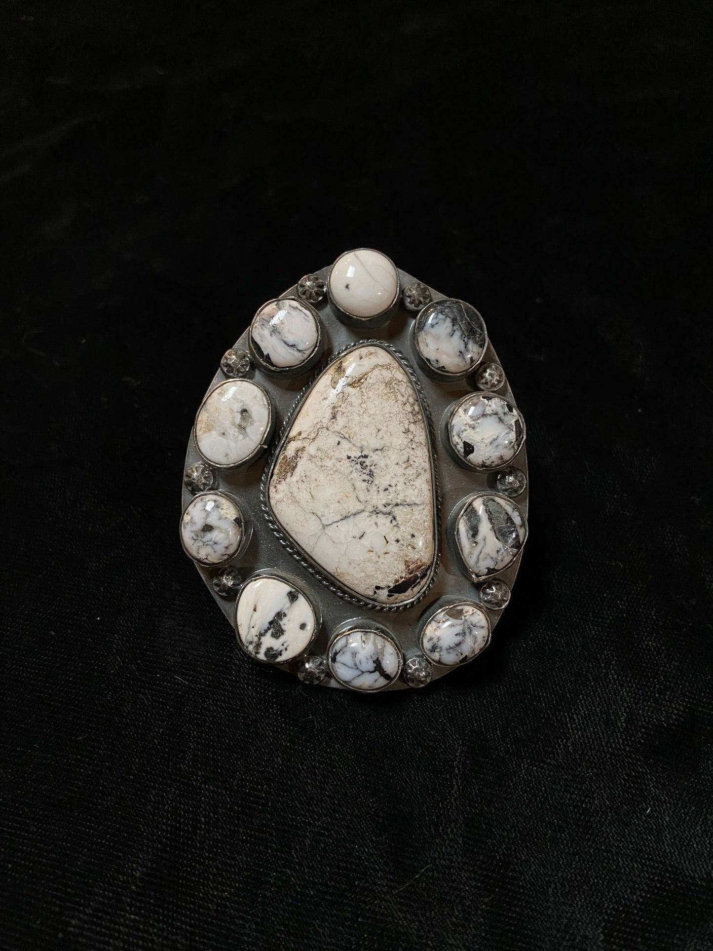 10.0 White Buffalo Cluster Ring