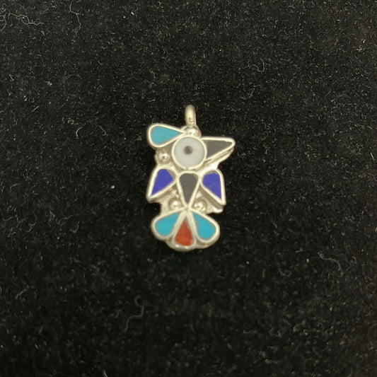 Lapis, Mother of Pearl, Black Jet, and Sleeping Beauty Turquoise Inlay Pendant