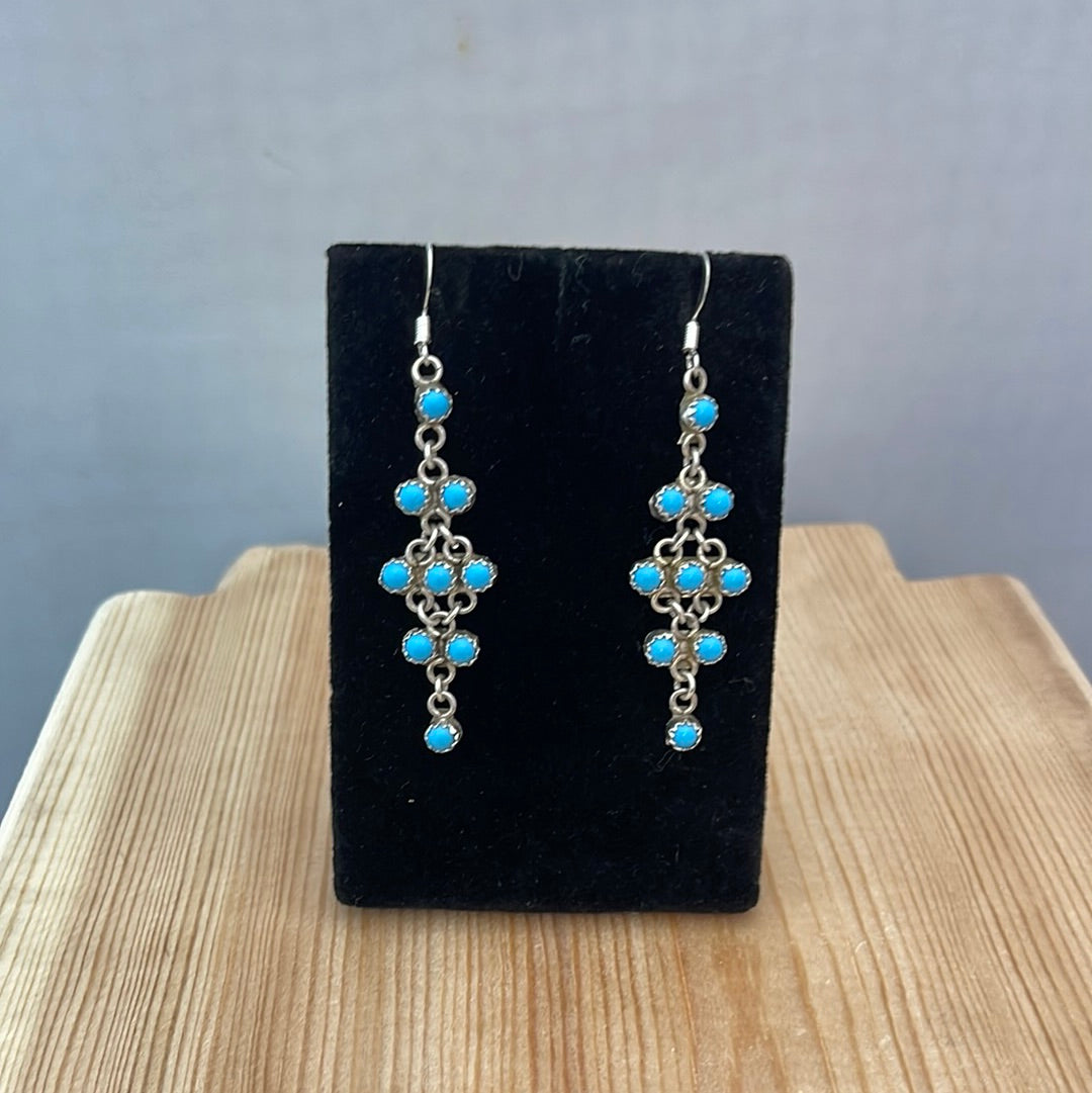 Sleeping Beauty Turquoise Zuni Hook Earrings