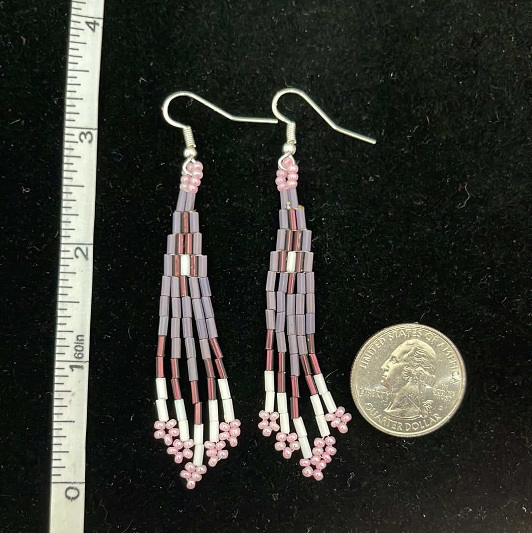 Seed Bead with Bar Bead on Hook Earrings