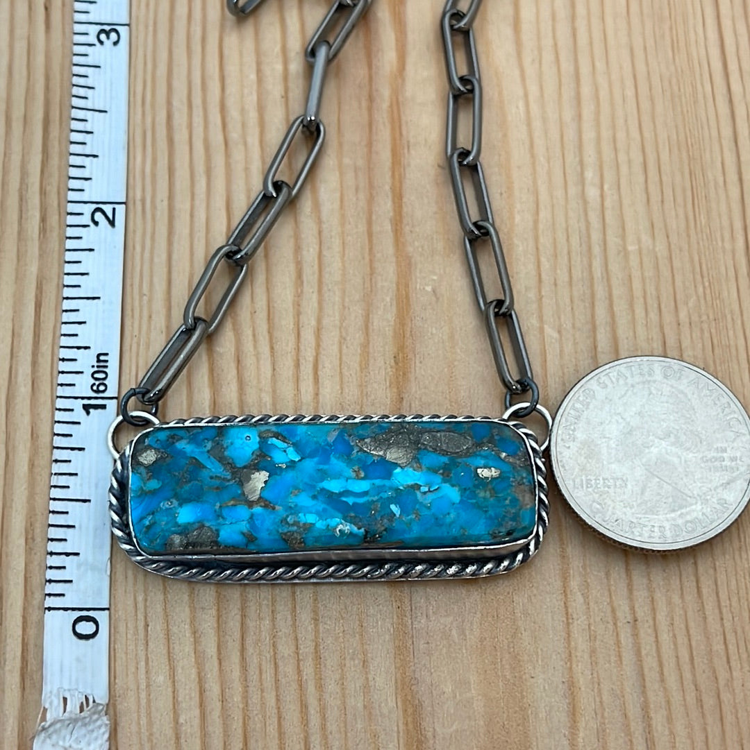 Persian Turquoise Bar 16" Necklace