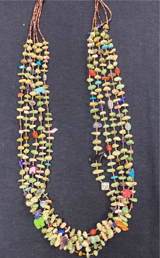 Native American made treasure necklace by Deloris Neito