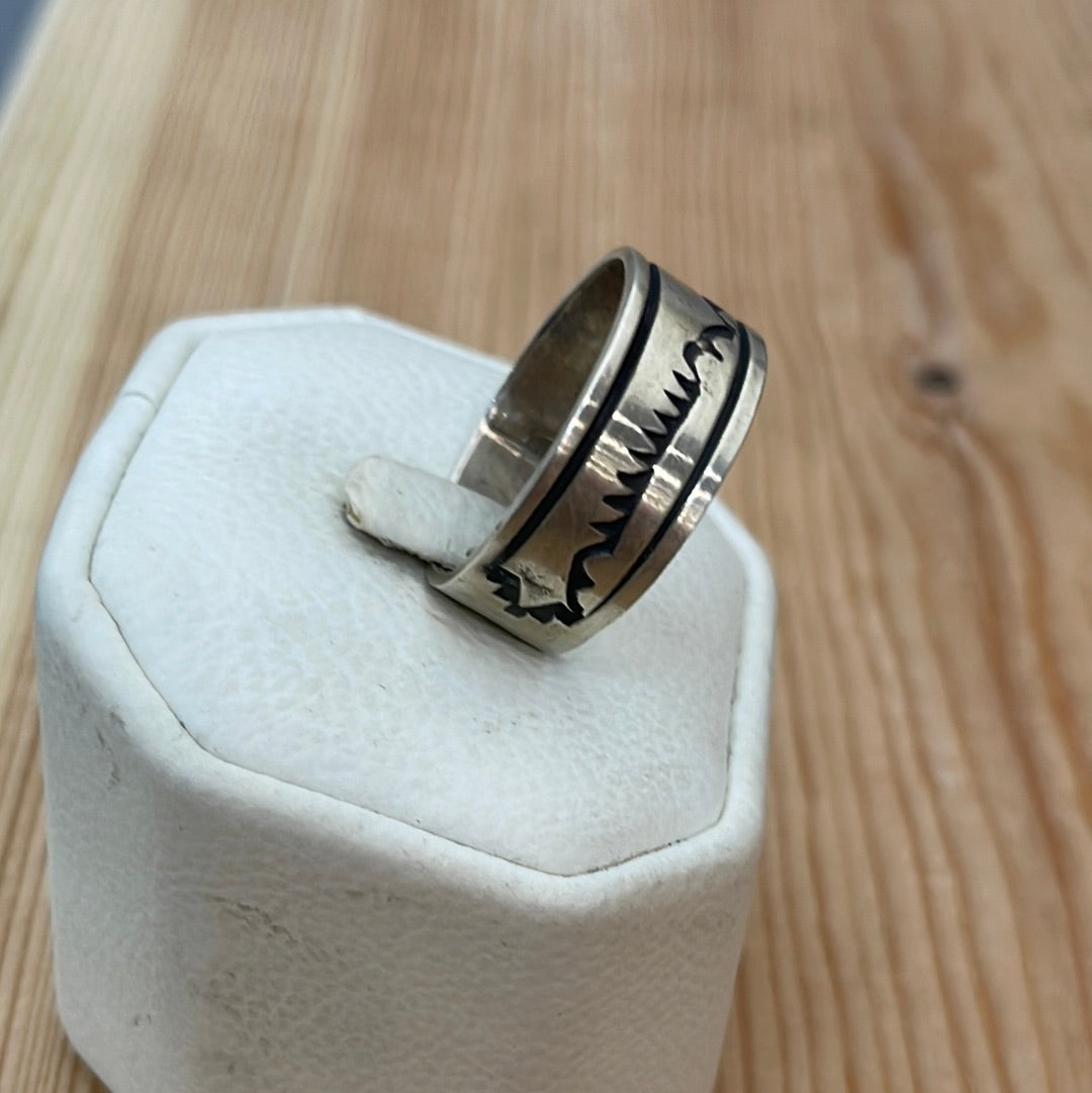 Size 11 - “Sun & Mountain” Stamped Band Ring